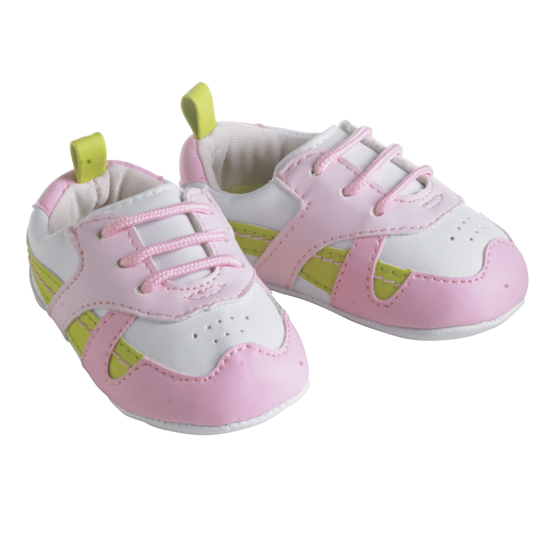 Little Wonders Newborn Girl&#39;s Soft Sole Athletic Lace-Up Shoes - One Size