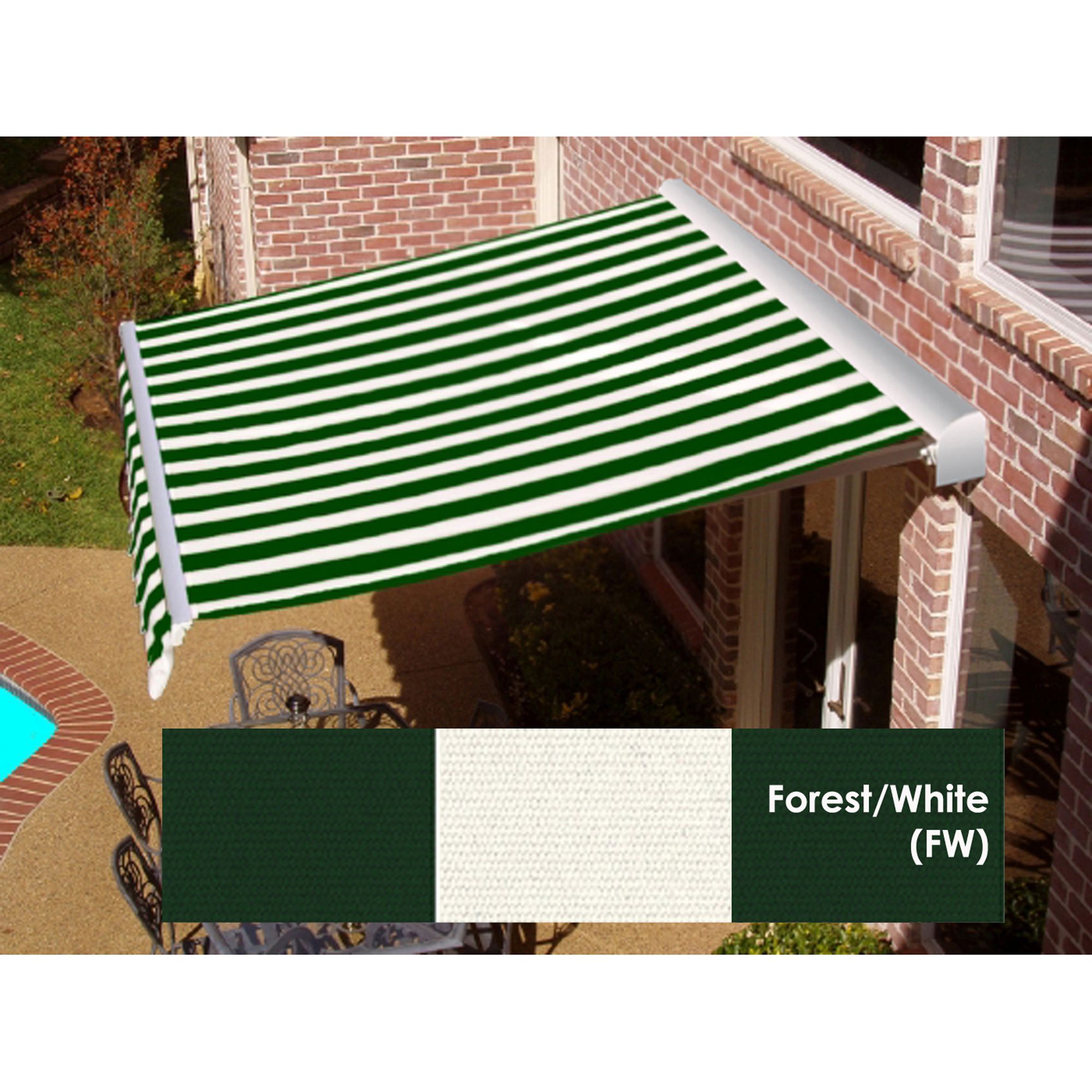 Beauty-Mark&reg; DESTIN&#174; LX LX Motorized Retractable Awning  with Hood - Forest/White