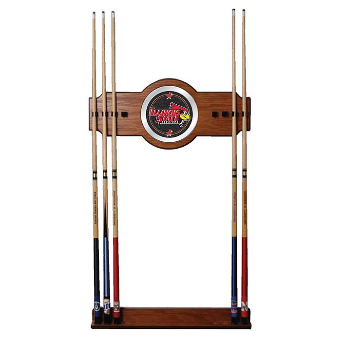 Trademark Illinois State University Wood and Mirror Wall Cue Rack
