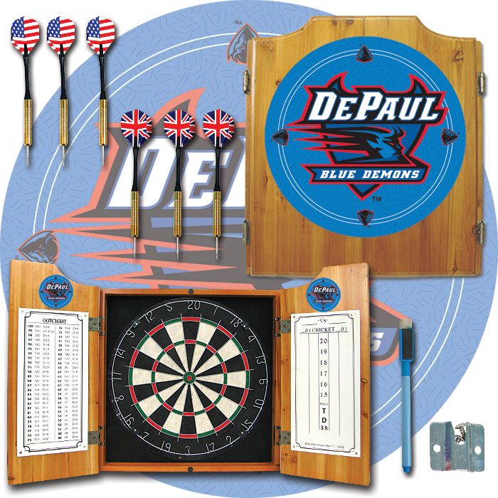 Trademark DePaul University Dart Cabinet with Darts and Board