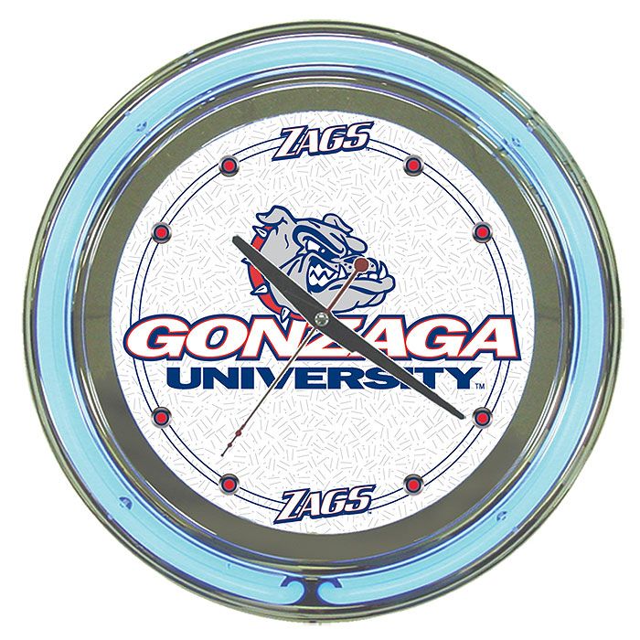 Trademark Gonzaga University Neon Clock - 14 inch Diameter