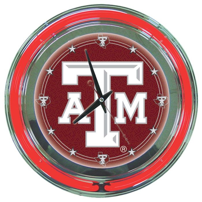 Trademark Texas A&M University Neon Clock - 14 inch Diameter