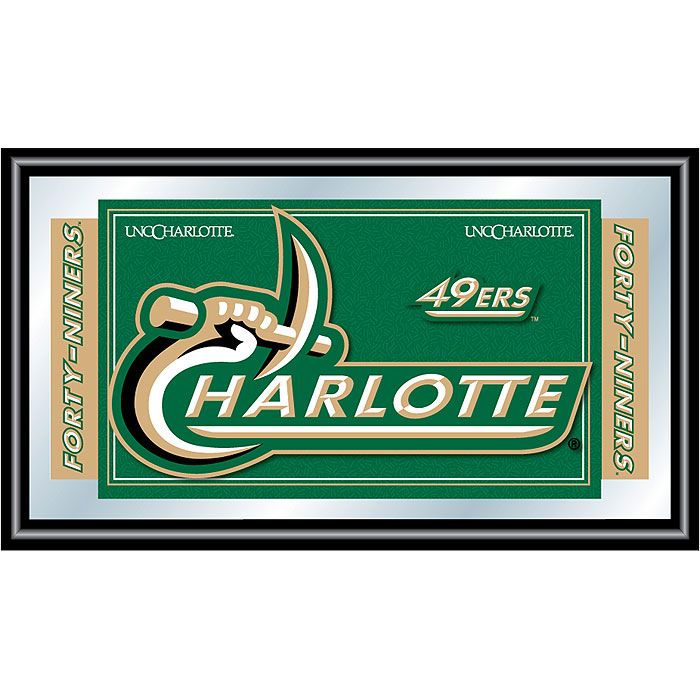 Trademark U of North Carolina Charlotte Logo and Mascot Framed Mirror