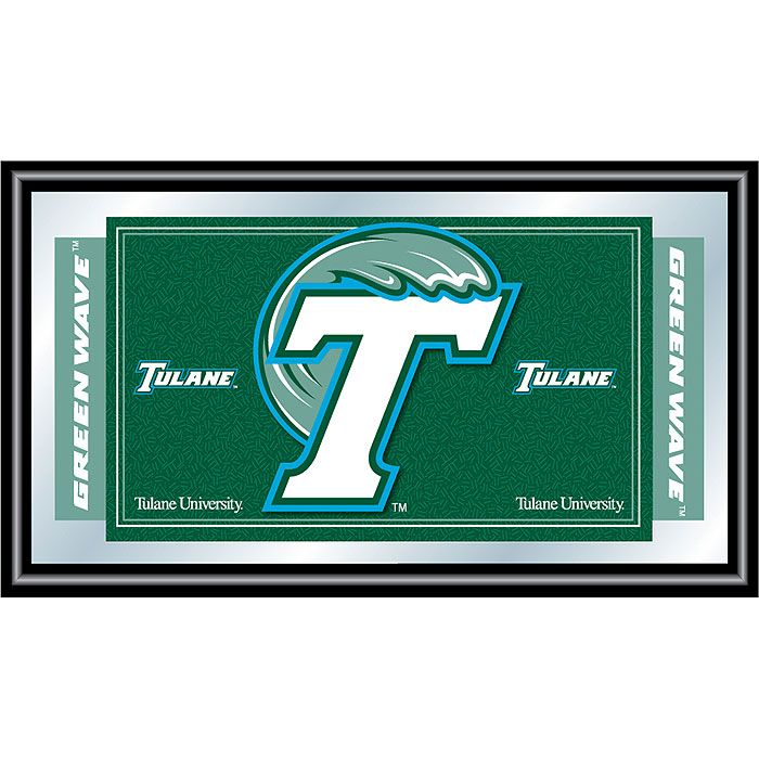 Trademark Tulane University Logo and Mascot Framed Mirror