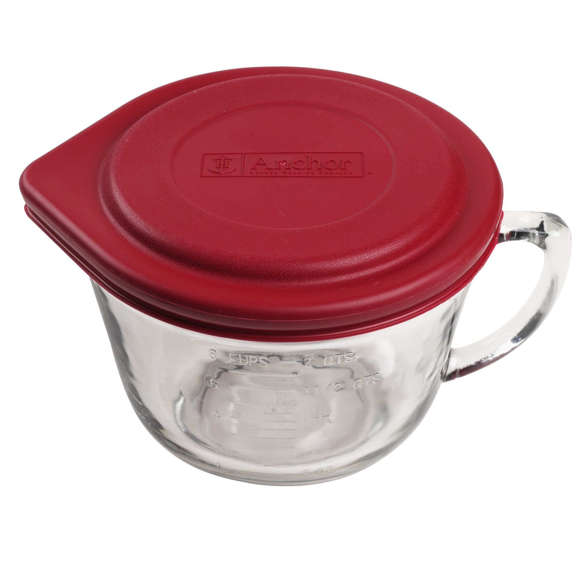 Anchor Hocking 2 Qt. Batter Bowl with Red Lid - Browns Kitchen