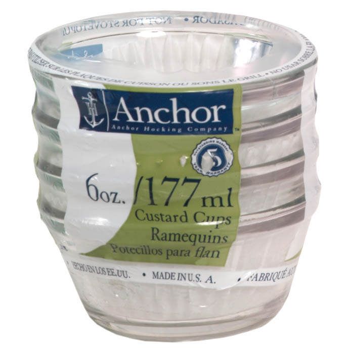 Anchor Hocking Glass Custard Cups, 6 oz, 4 piece