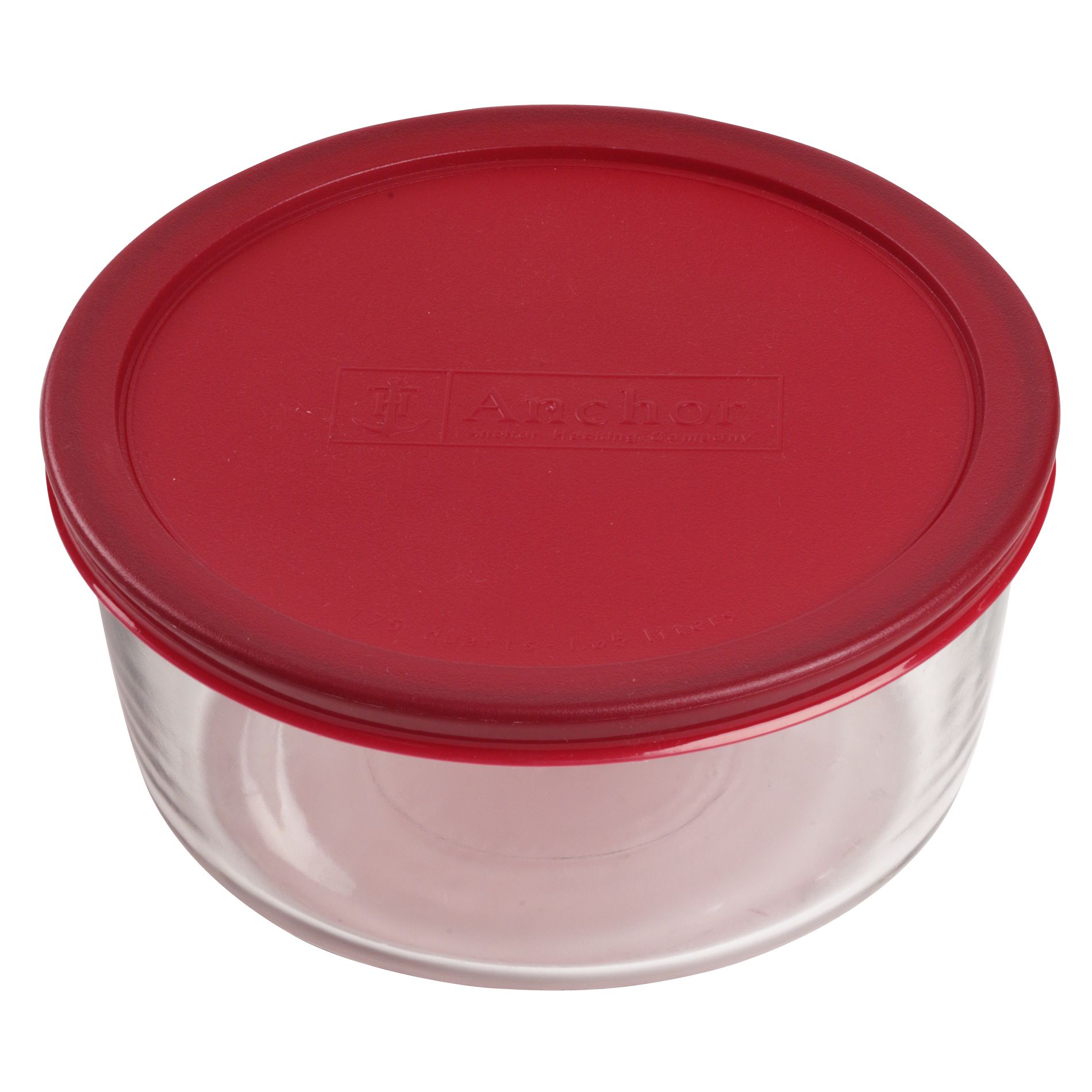 Anchor Hocking 7 Cup Round Bakeware With Red Lid