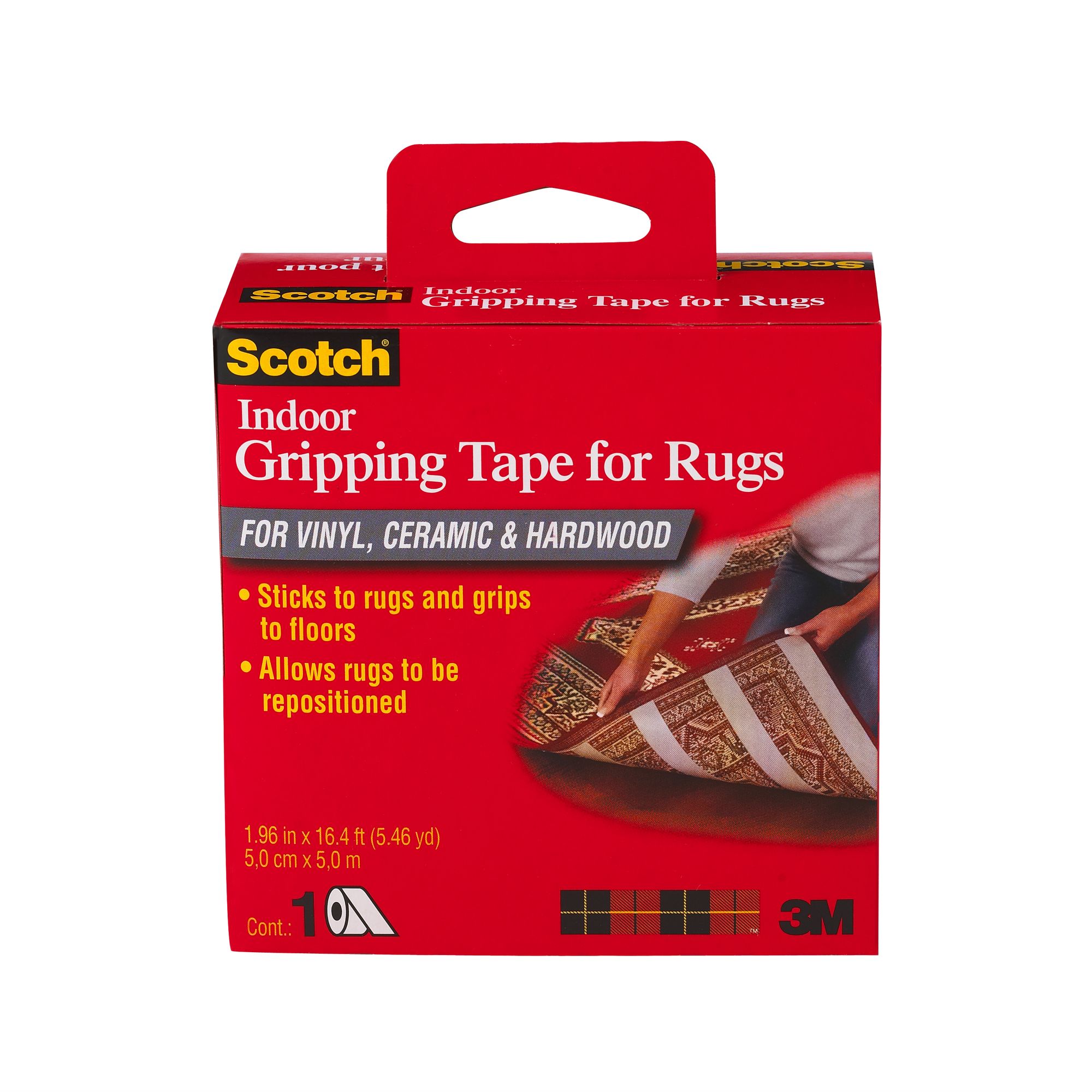 Scotch Indoor Gripping Tape for Rugs - 1.96 in. x 16.4 ft.