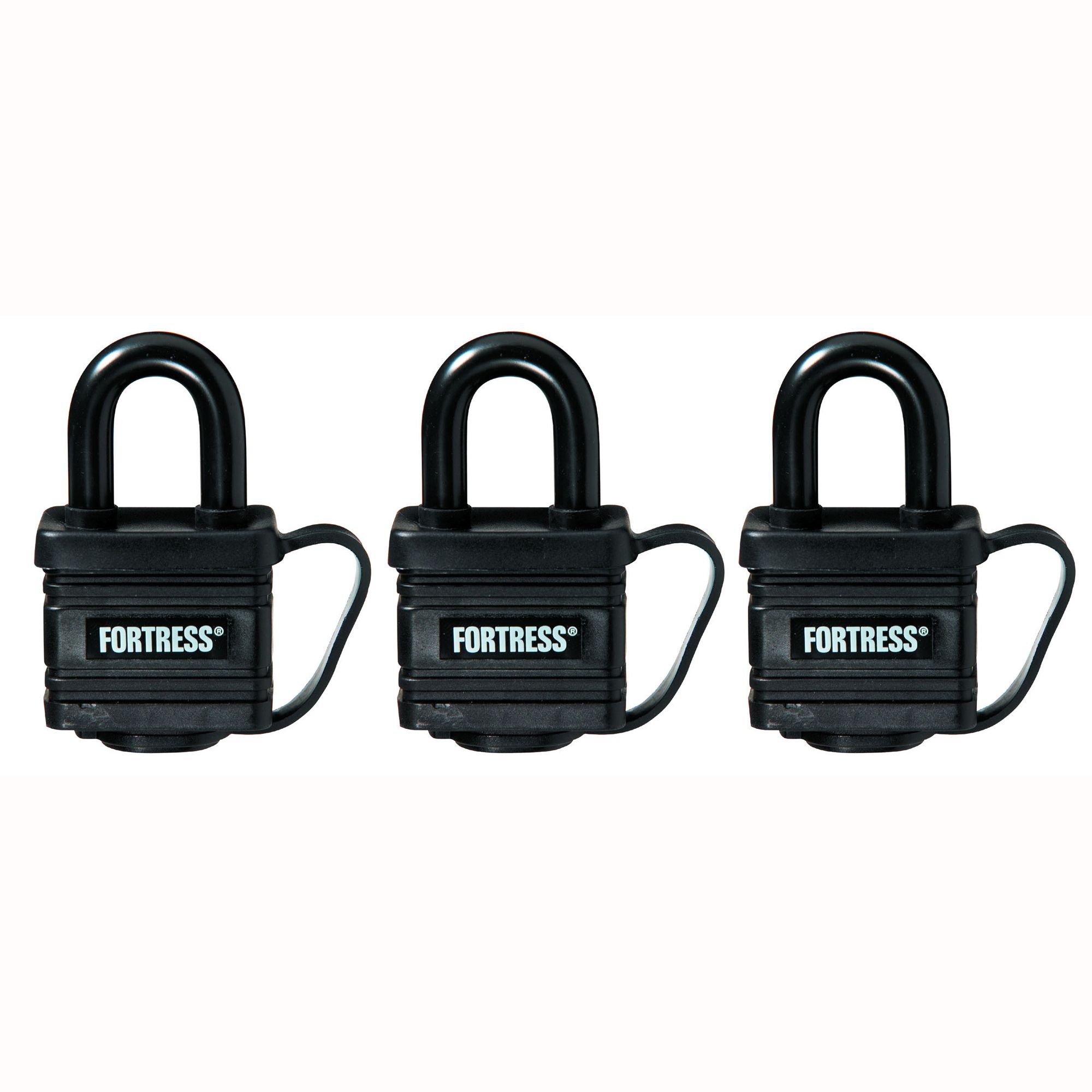 Fortress Covered Laminated Steel Padlock 3 Pack