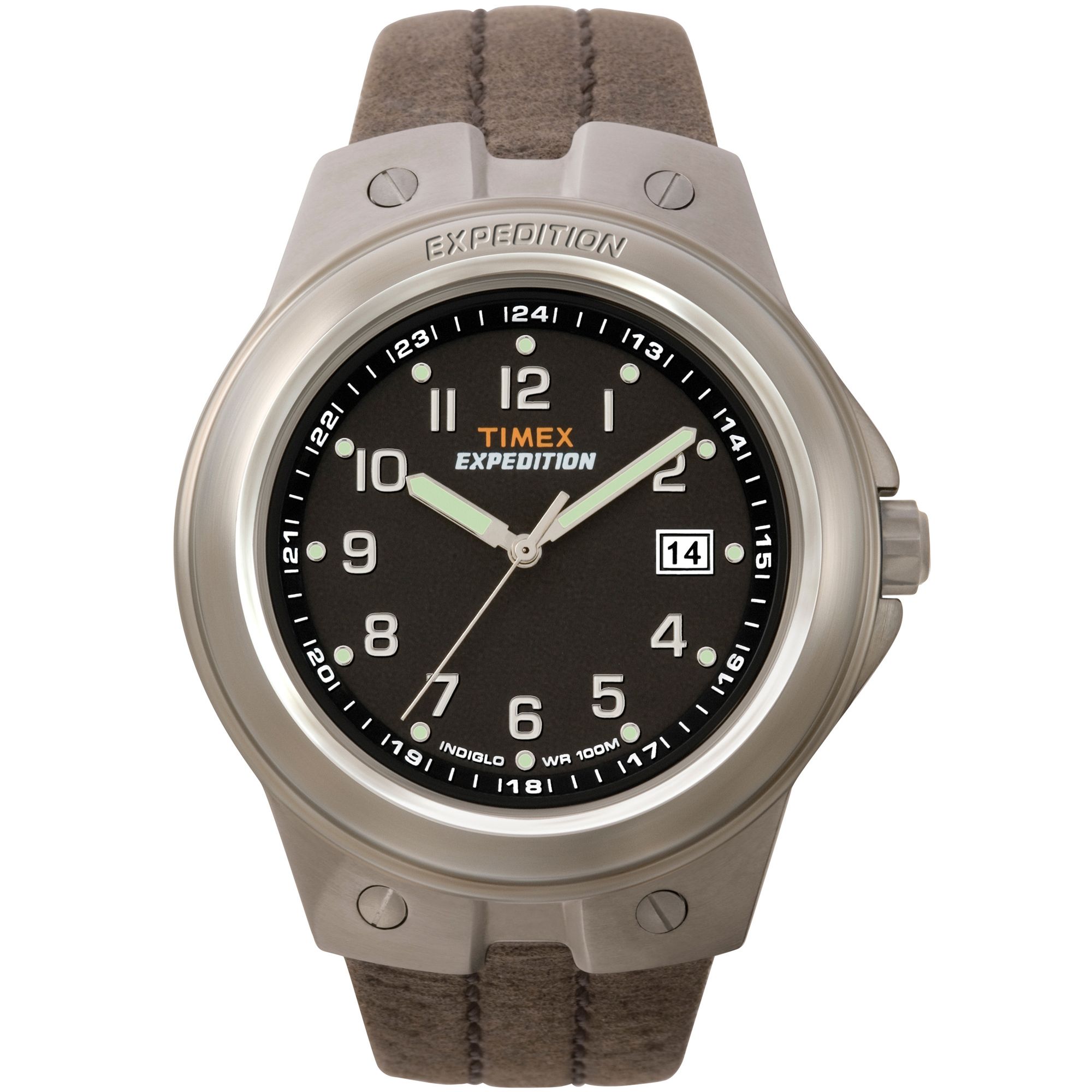Timex Mens Calendar Date Expedition Watch w/Round Case, Black Dial