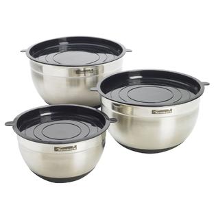 Kenmore 3 Piece Stainless Steel Bowl With Silicone Bottoms And Lids