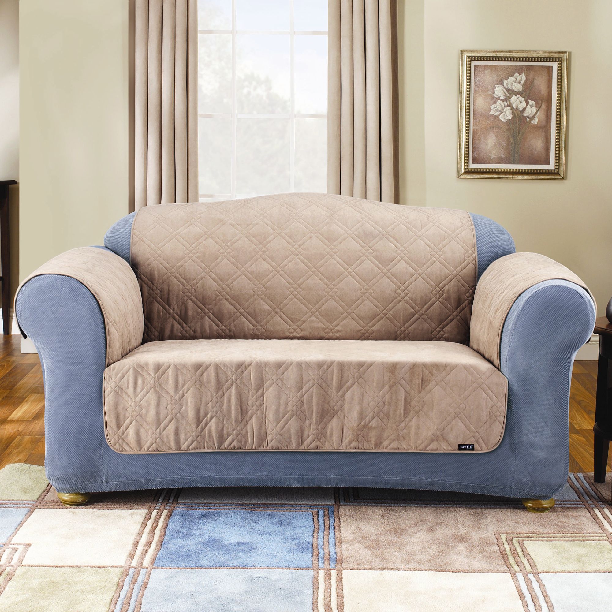 Sure Fit QUILTED PET THROW SOFA TAUPE