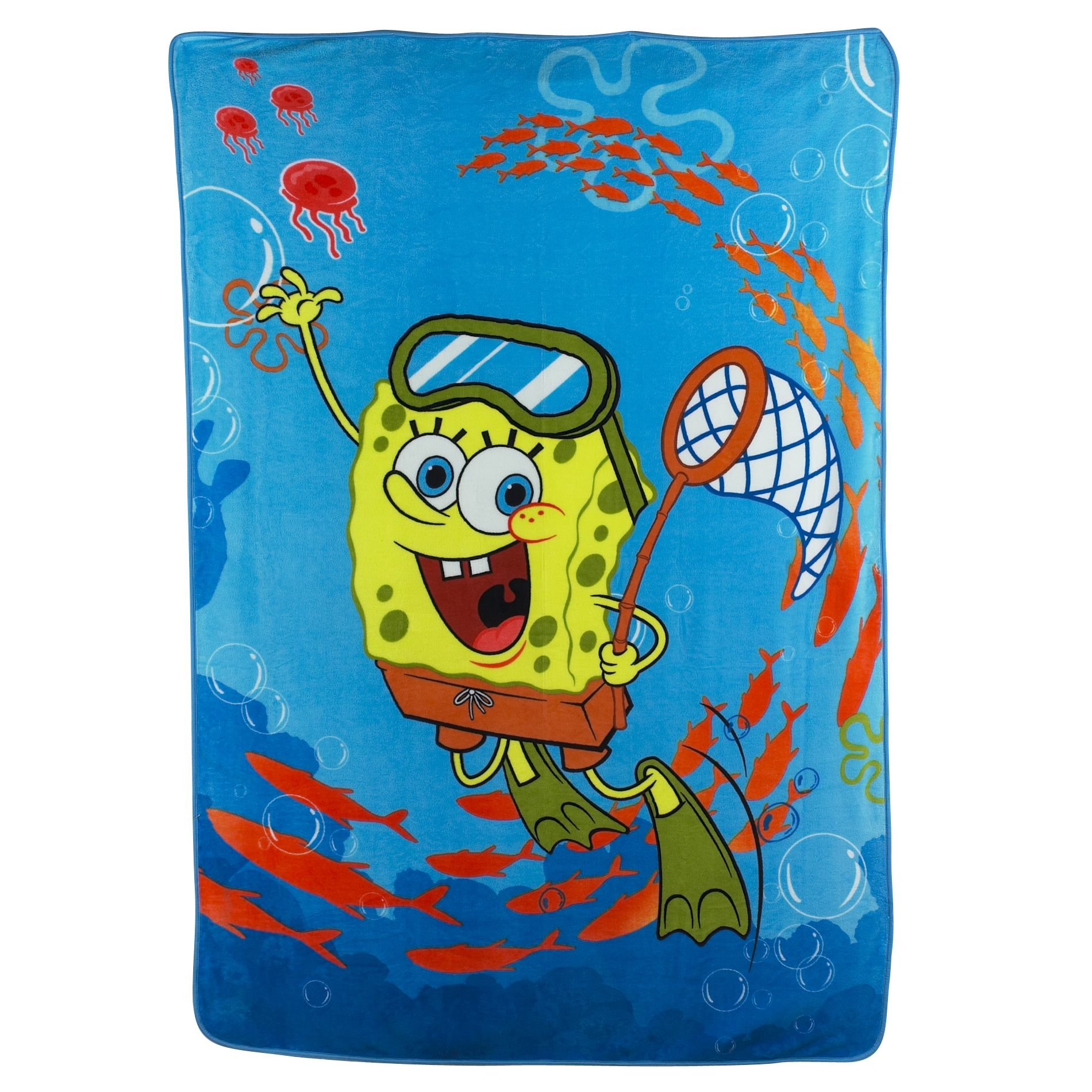 Nickelodeon Spongebob Swimming Micro Raschel Twin Blanket