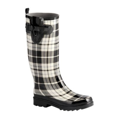 tartan rain boots