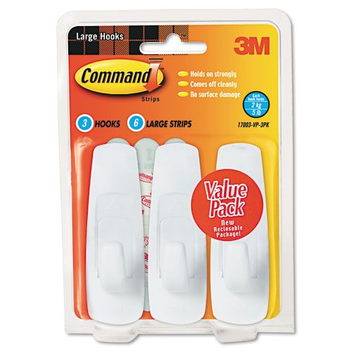 3M MMM17003VP3PK Removable Utility Hooks with Command Adhesive
