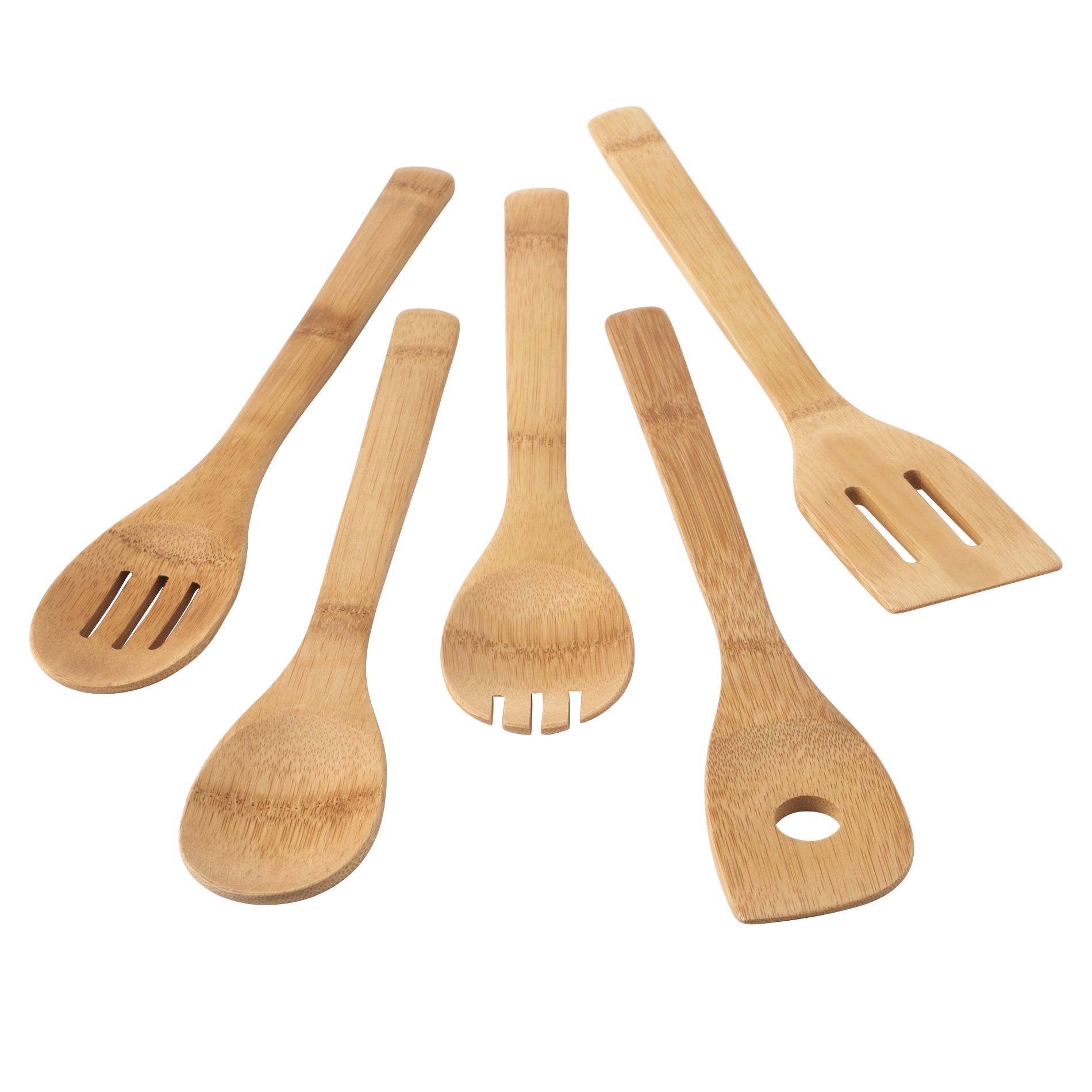 Essential Home 5 Piece Bamboo Kitchen Utensil Set