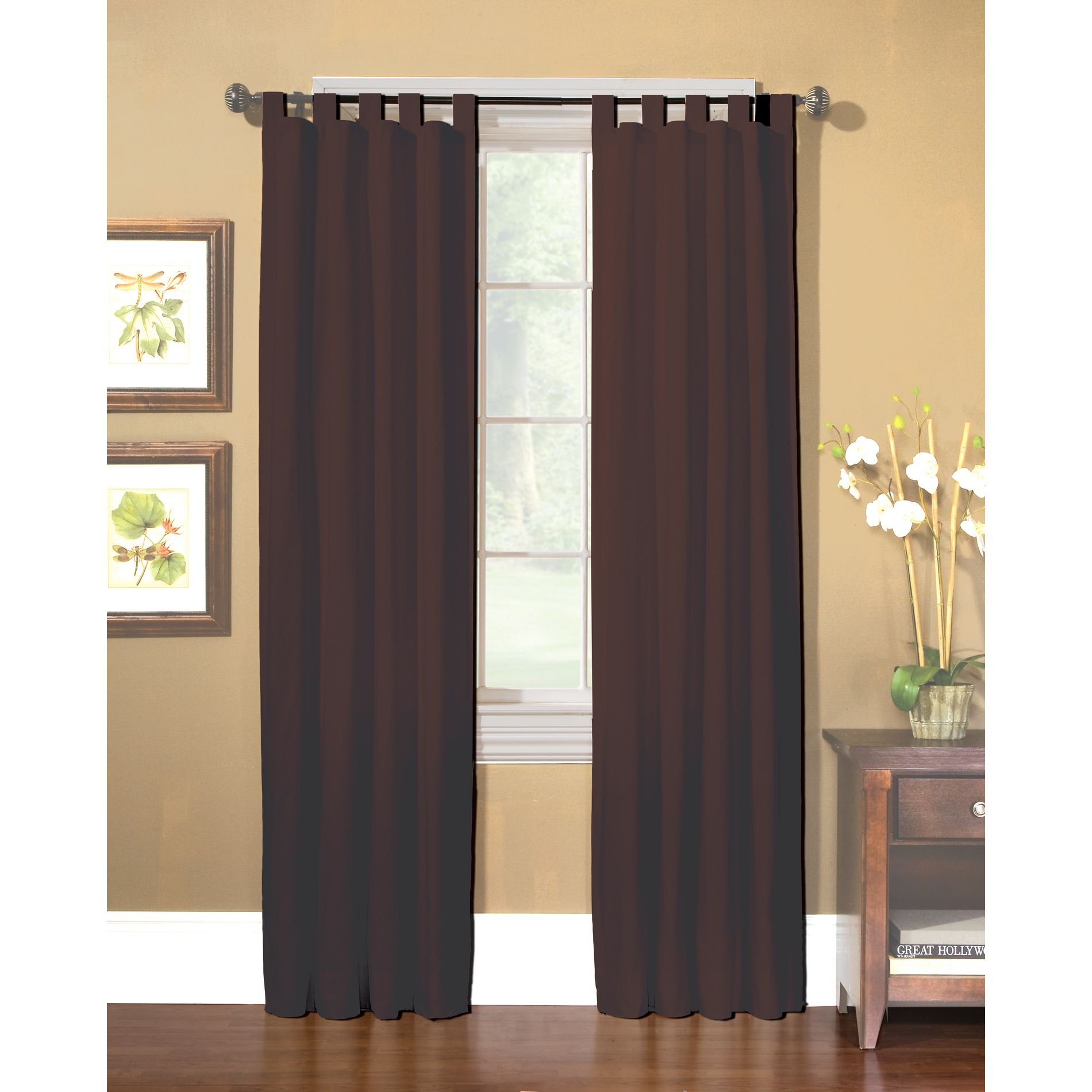 Country Living Rich Brown Sailcloth Window Panels