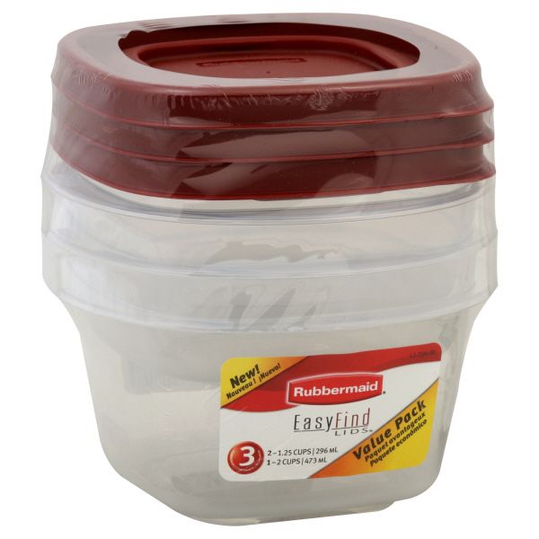 Rubbermaid Easy Find Lids Containers, Value Pack, 3 containers