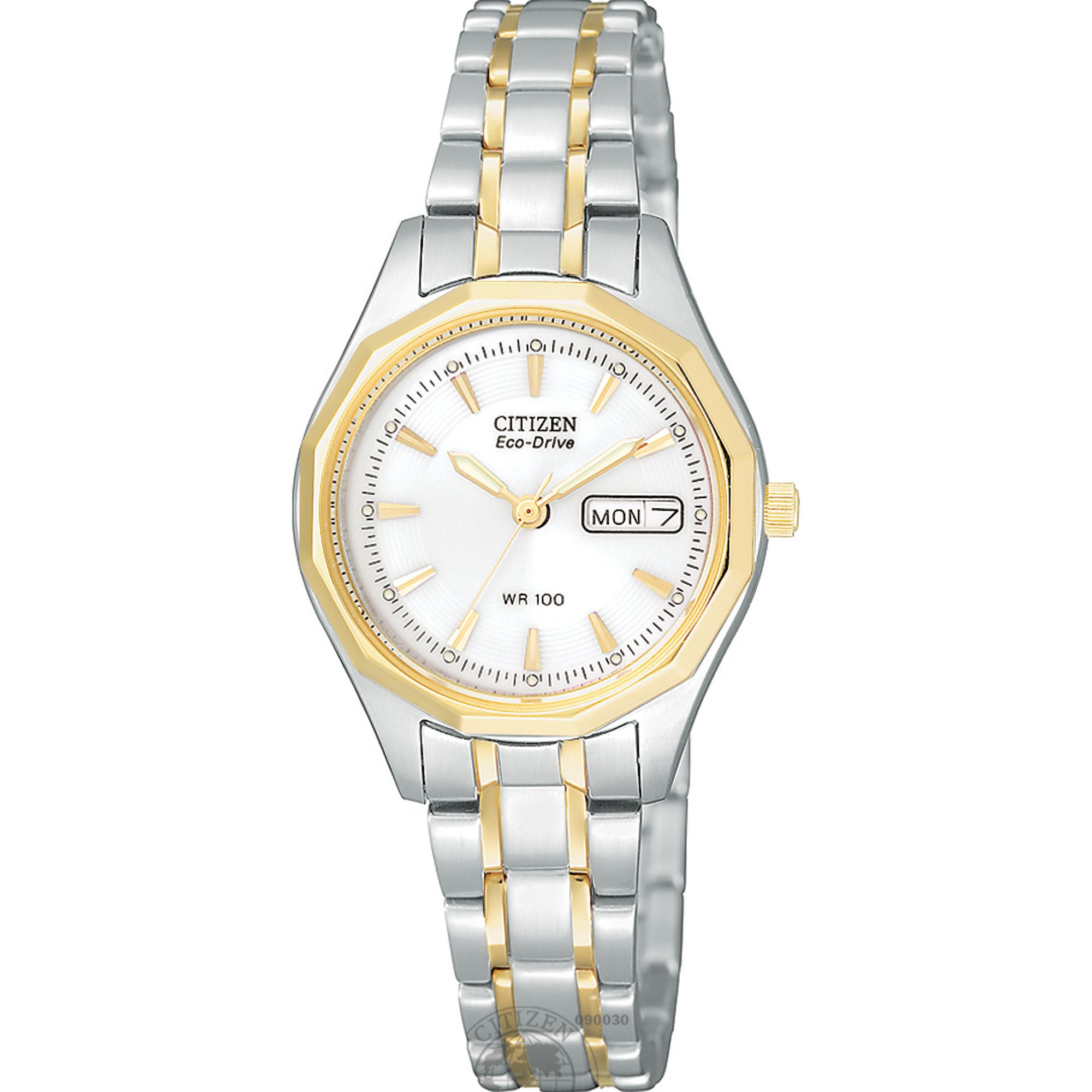 Citizen Ladies Calendar Day/Date Eco-drive Watch in Two Tone Stainless ...
