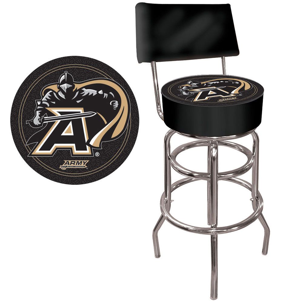 Army Padded Bar Stool with Back