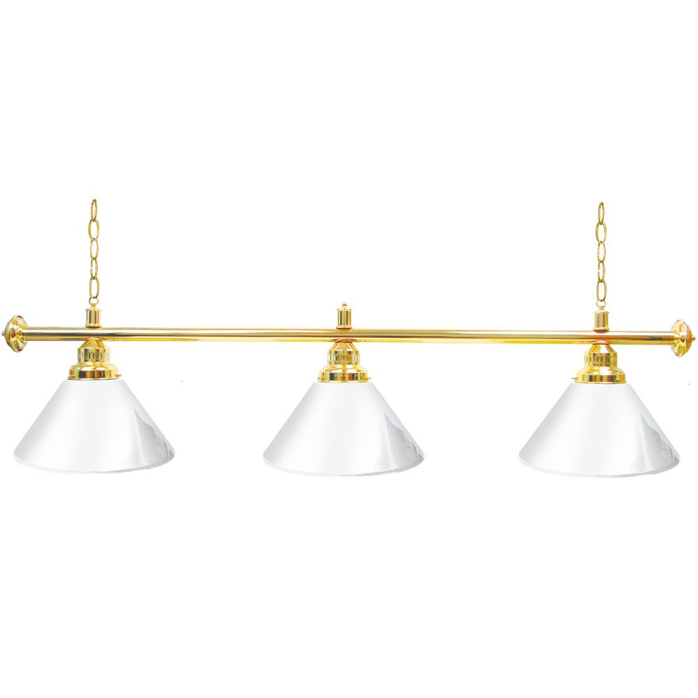 Trademark Premium 60 Inch 3 Shade Billiard Lamp White and Gold