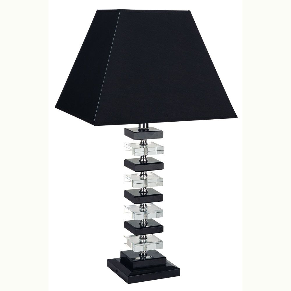 Ore 26&#34; Solid Crystal Table Lamp &#45; Black & Clear
