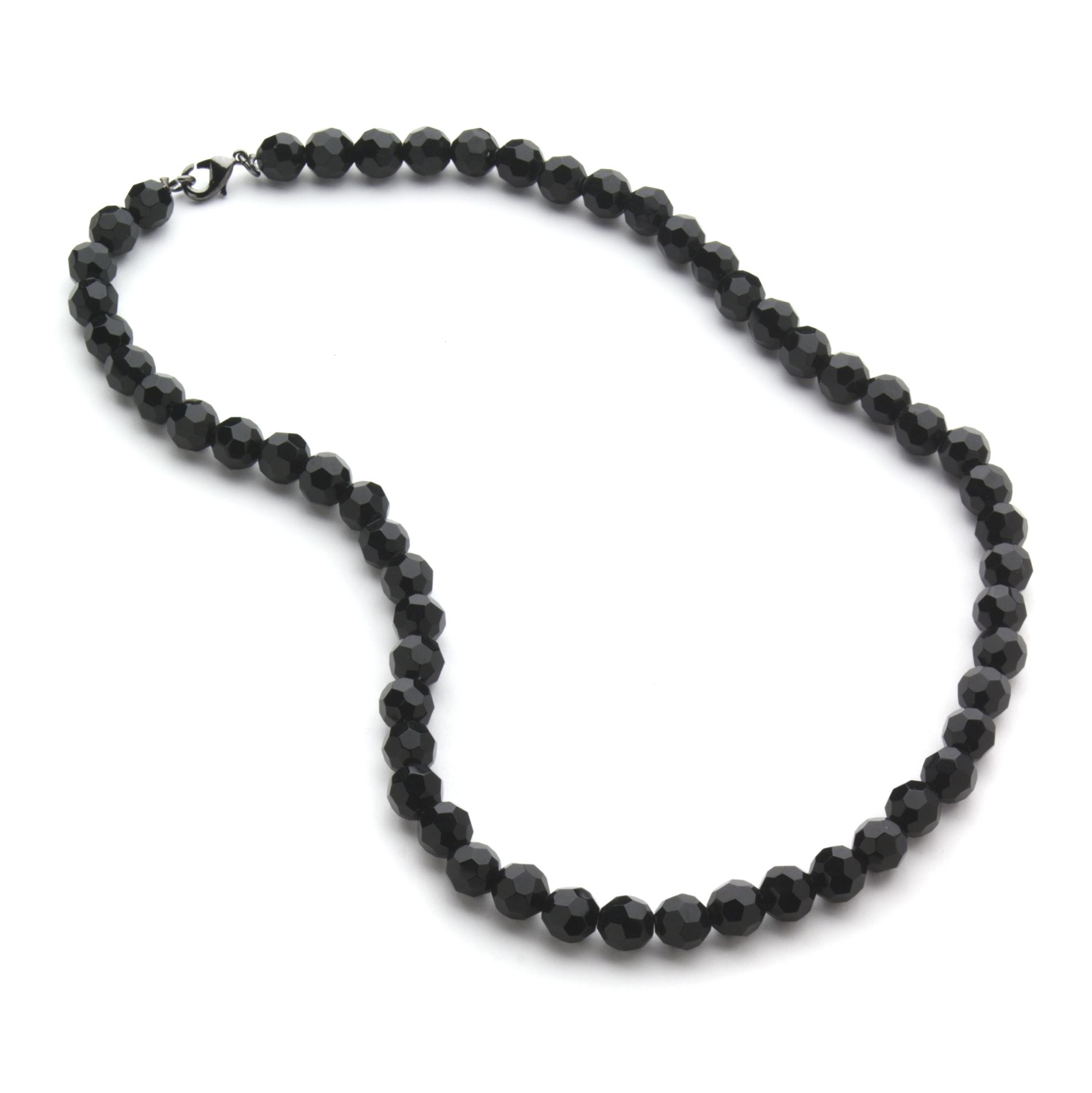 1928 Jet Faceted Bead