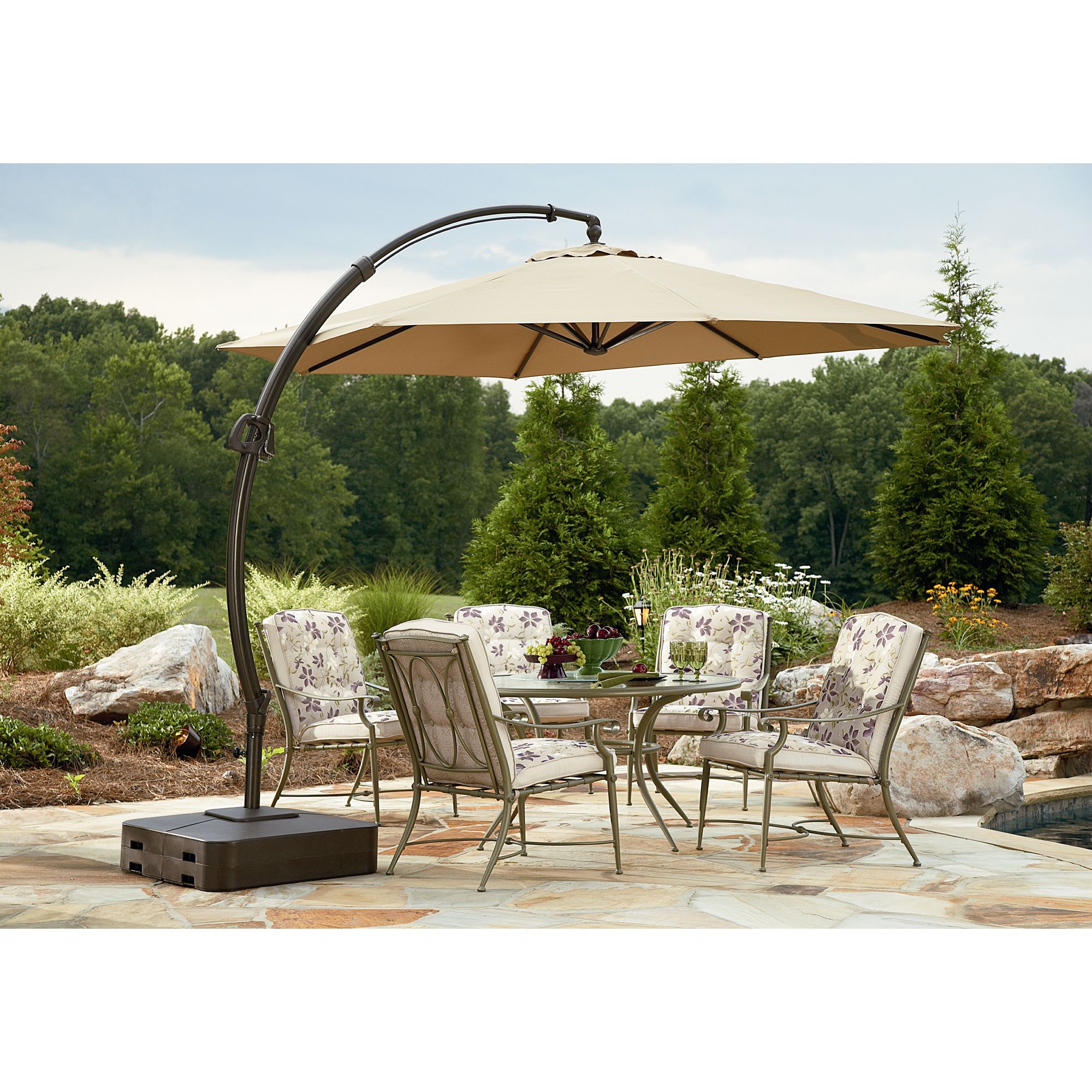 Garden Oasis Yjaf 013 11 1 2 Ft Steel Round Offset Umbrella American Freight Sears Outlet