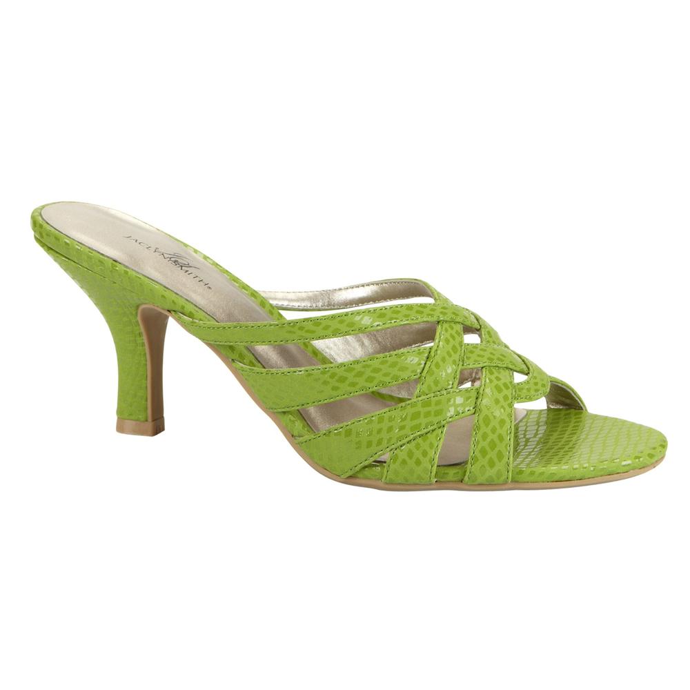Jaclyn Smith Women's Tatum Slip On Birdcage Sandal &ndash; Green