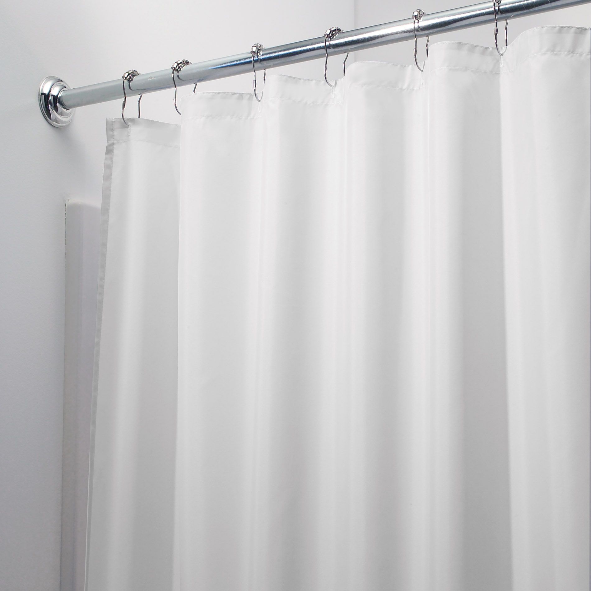 Inter Design Shower Stall Curtain Fabric White