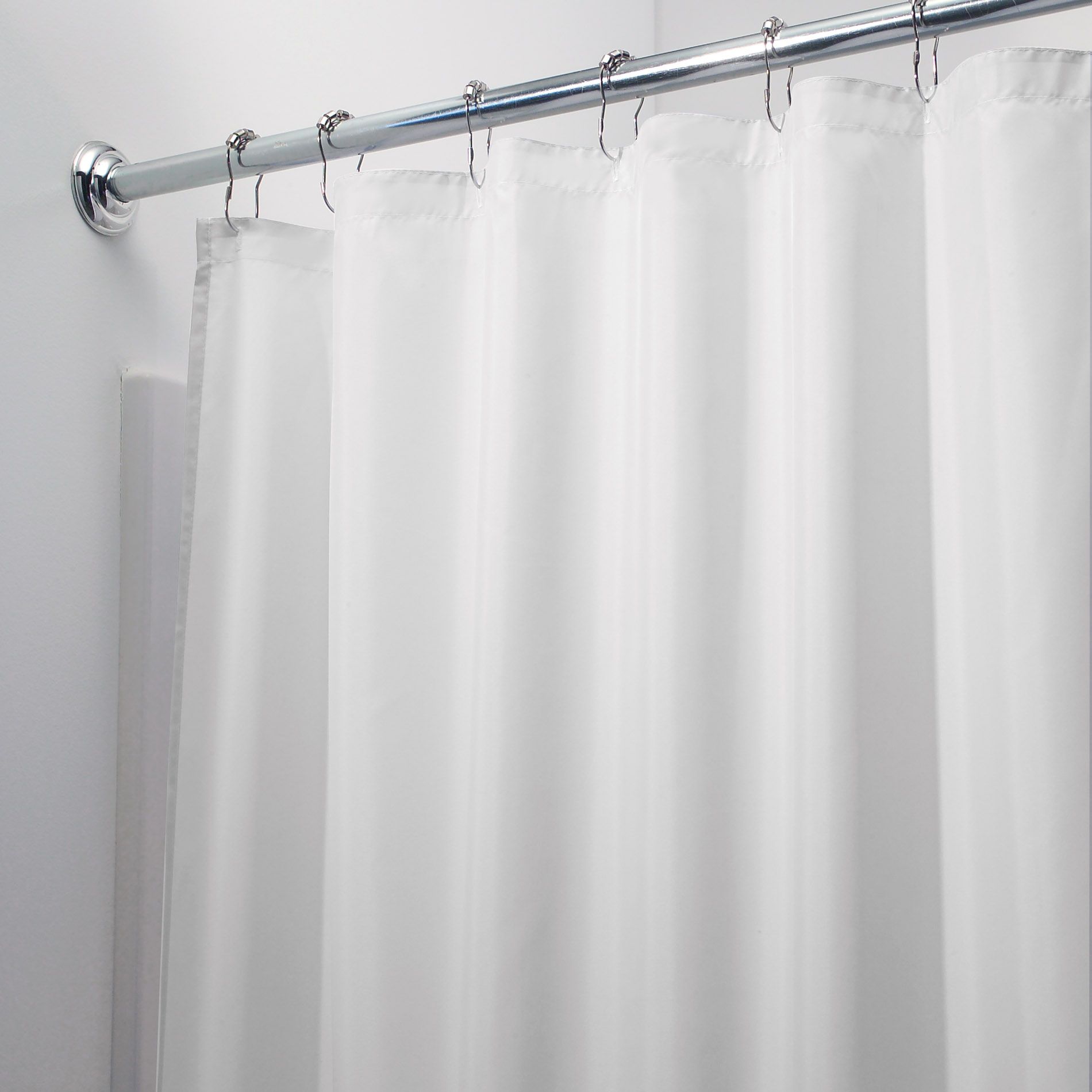 Inter Design Shower Stall Curtain Fabric White Inter Design Shower Stall Curtain Fabric White