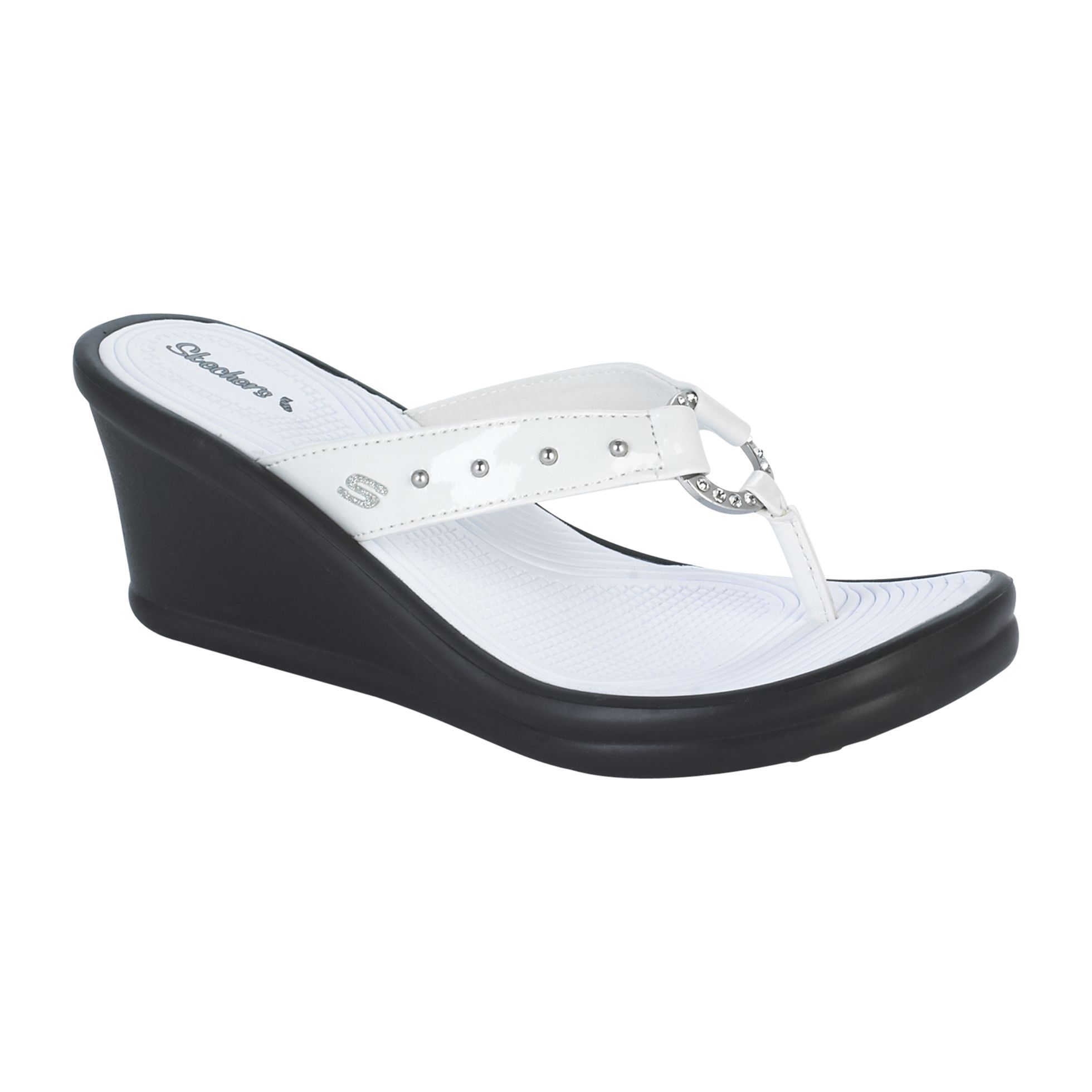 skechers kitty wedge thong sandals off 