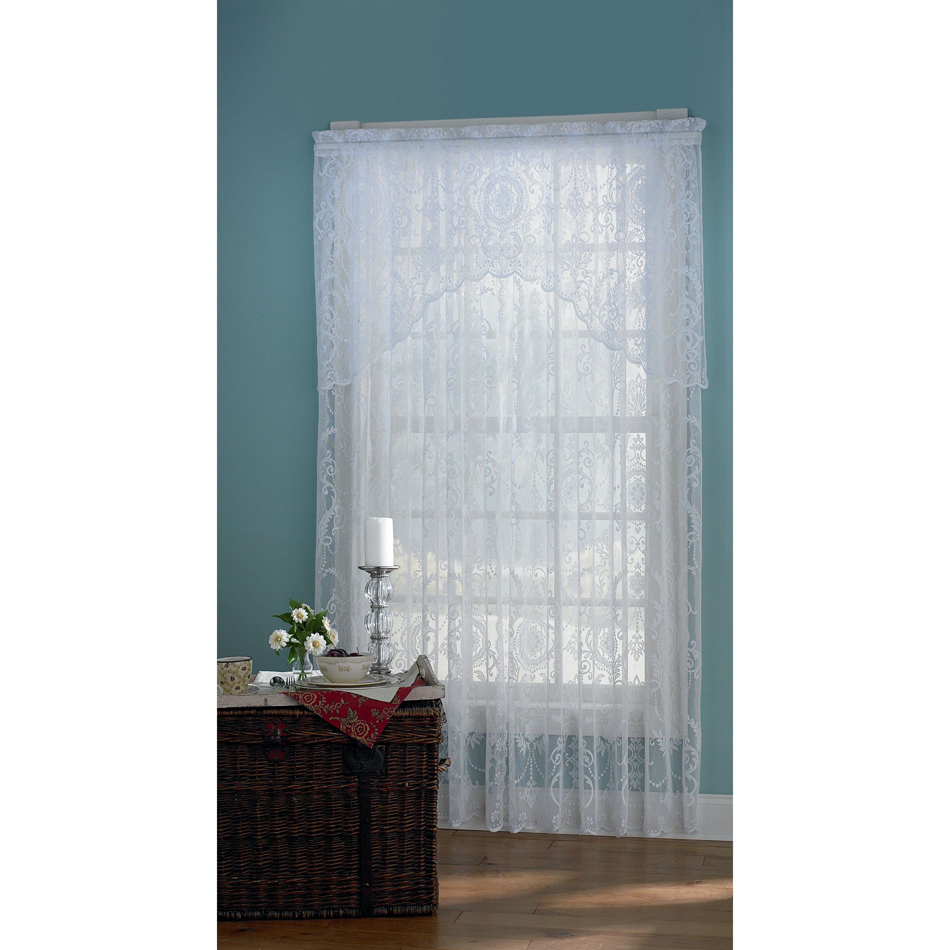 Essential Home Coraline Lace White Window Panel