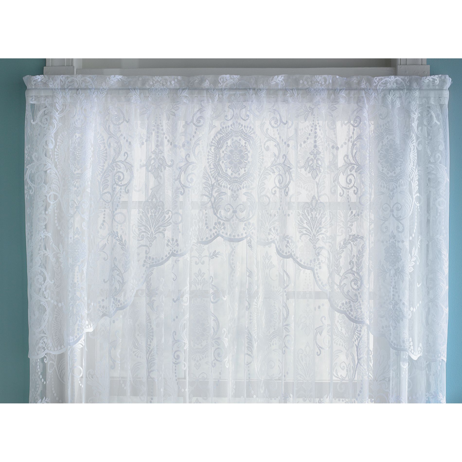 Essential Home Coraline Lace Window Valance Curtain