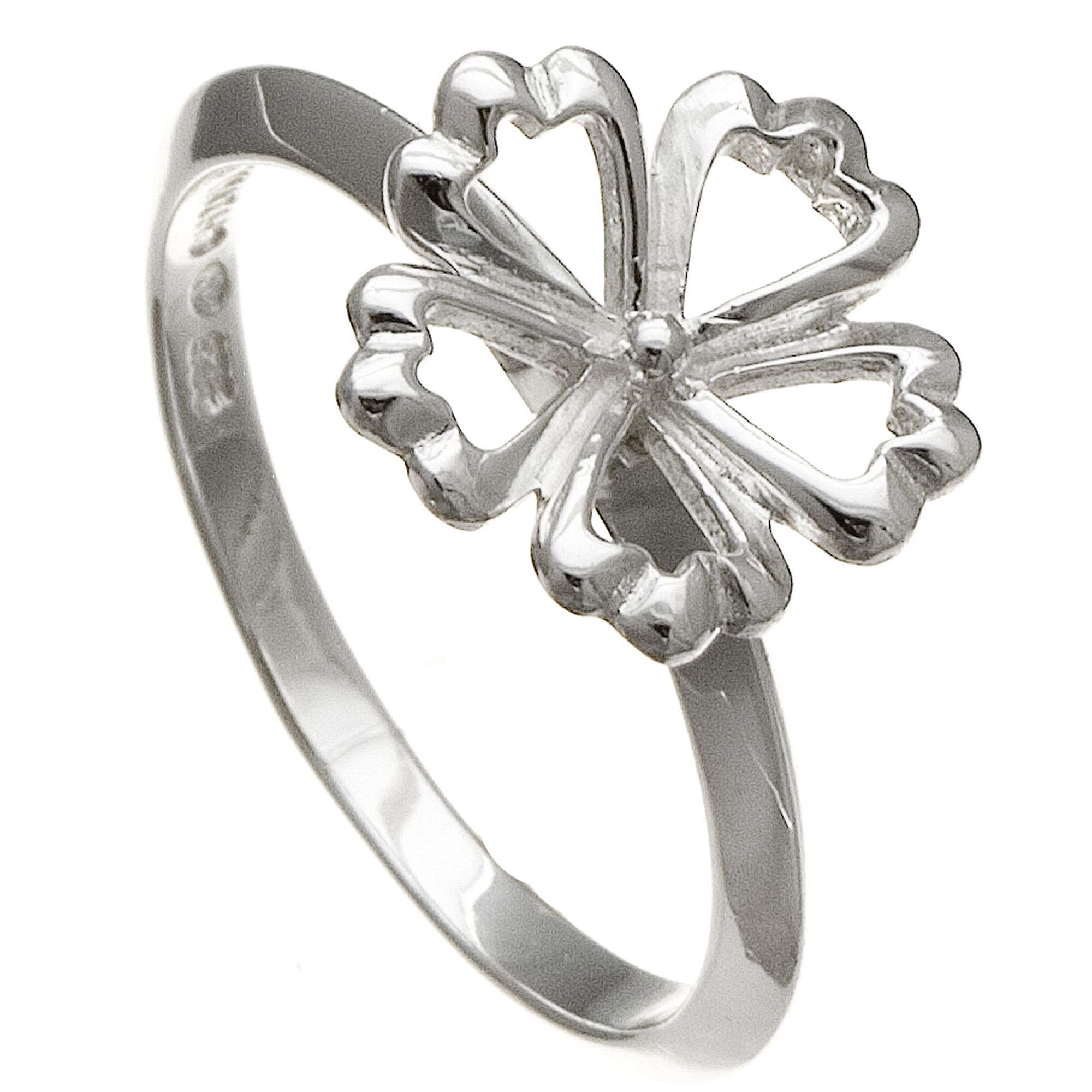 Silver Earth Flower Ring in Sterling Silver