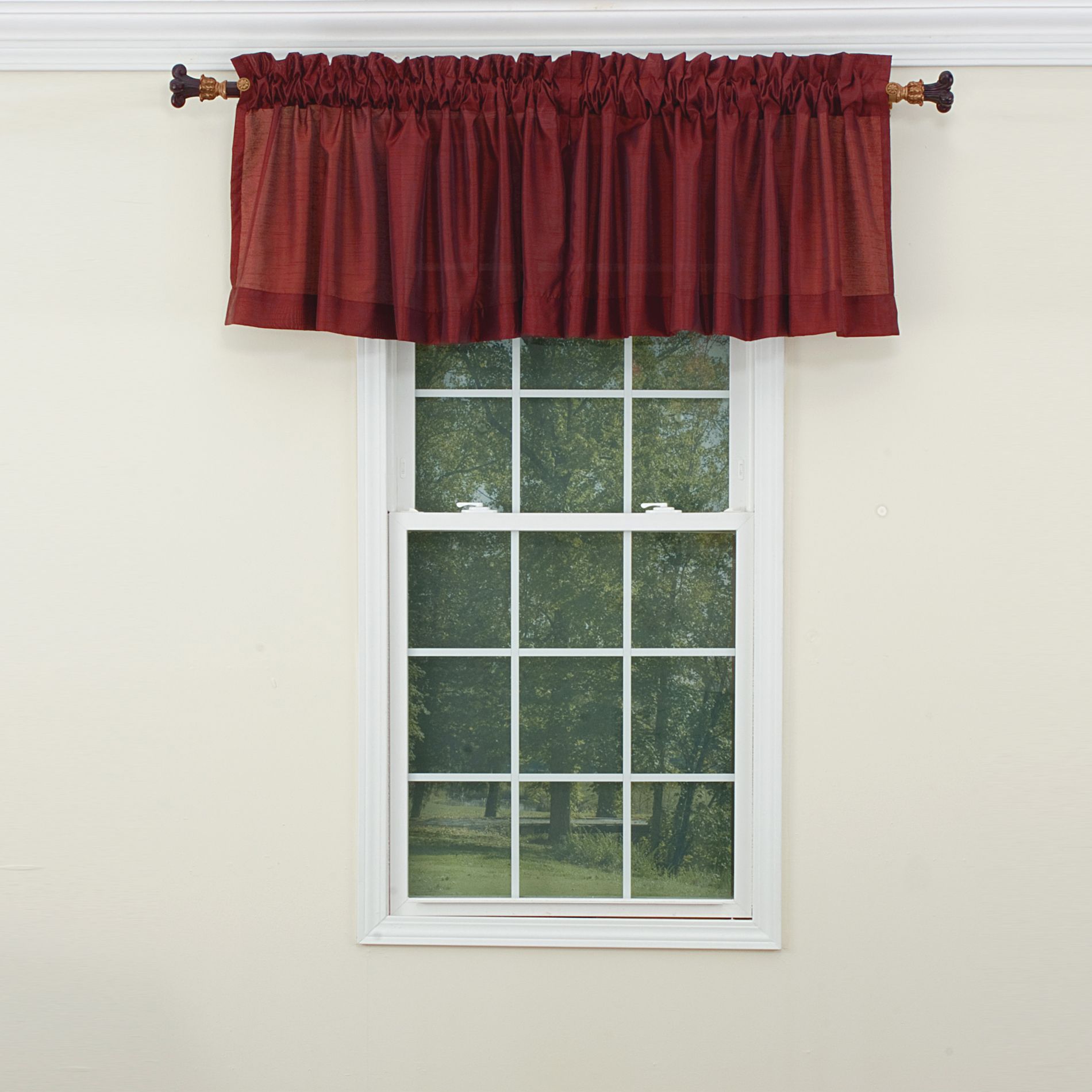 Colormate 54 in. x 20 in. Parker Faux Silk Valance