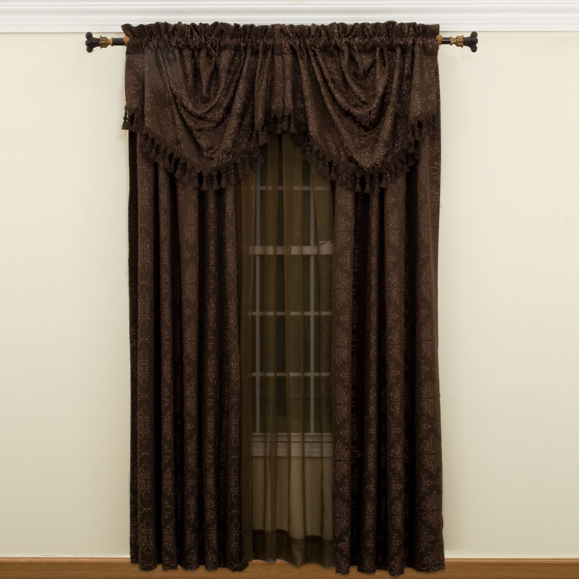 Country Living 54 in. x 84 in. Cambridge Damask Window Panel