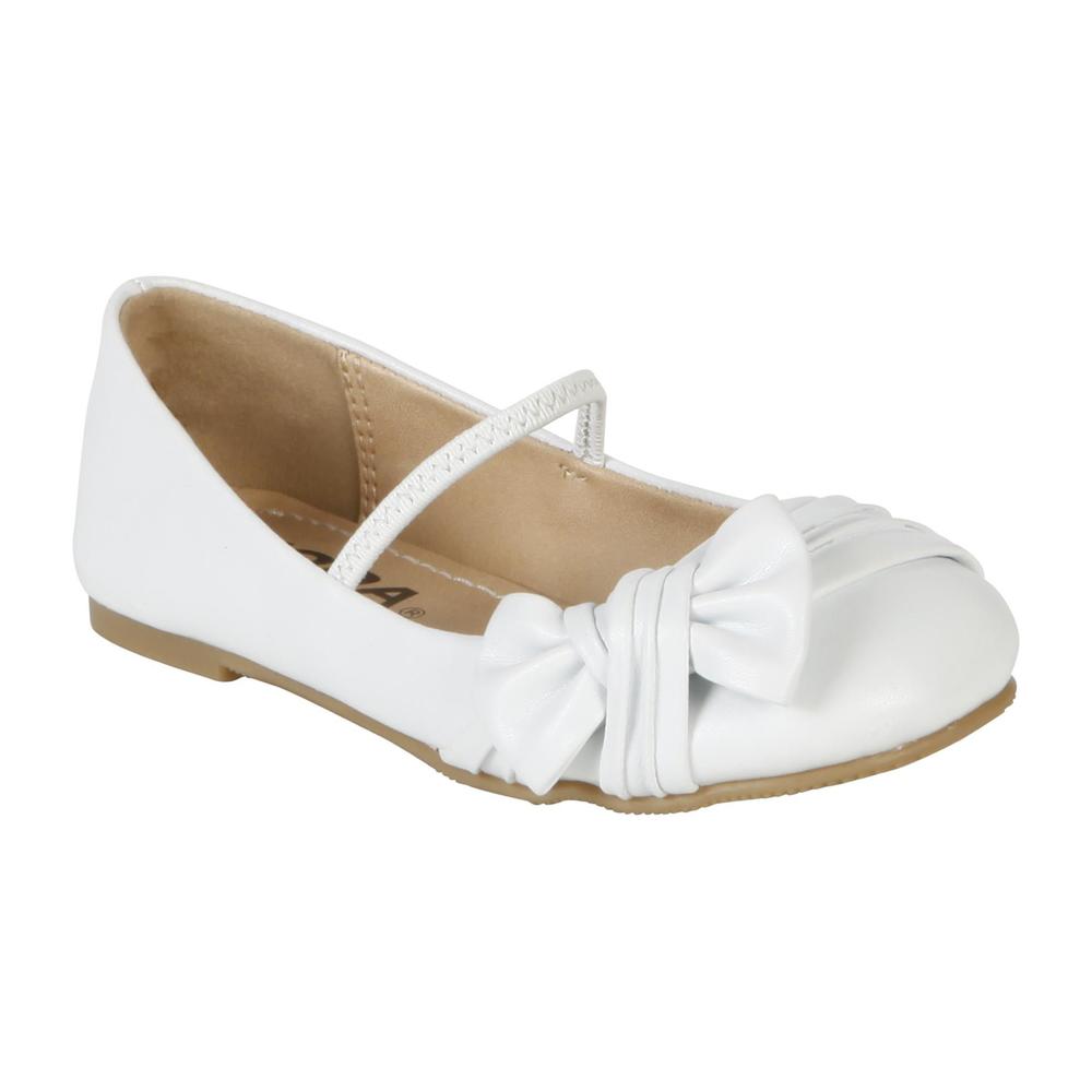 Soda Infant Girls&#39; Moby Ballet Flat with Bow on Vamp - White