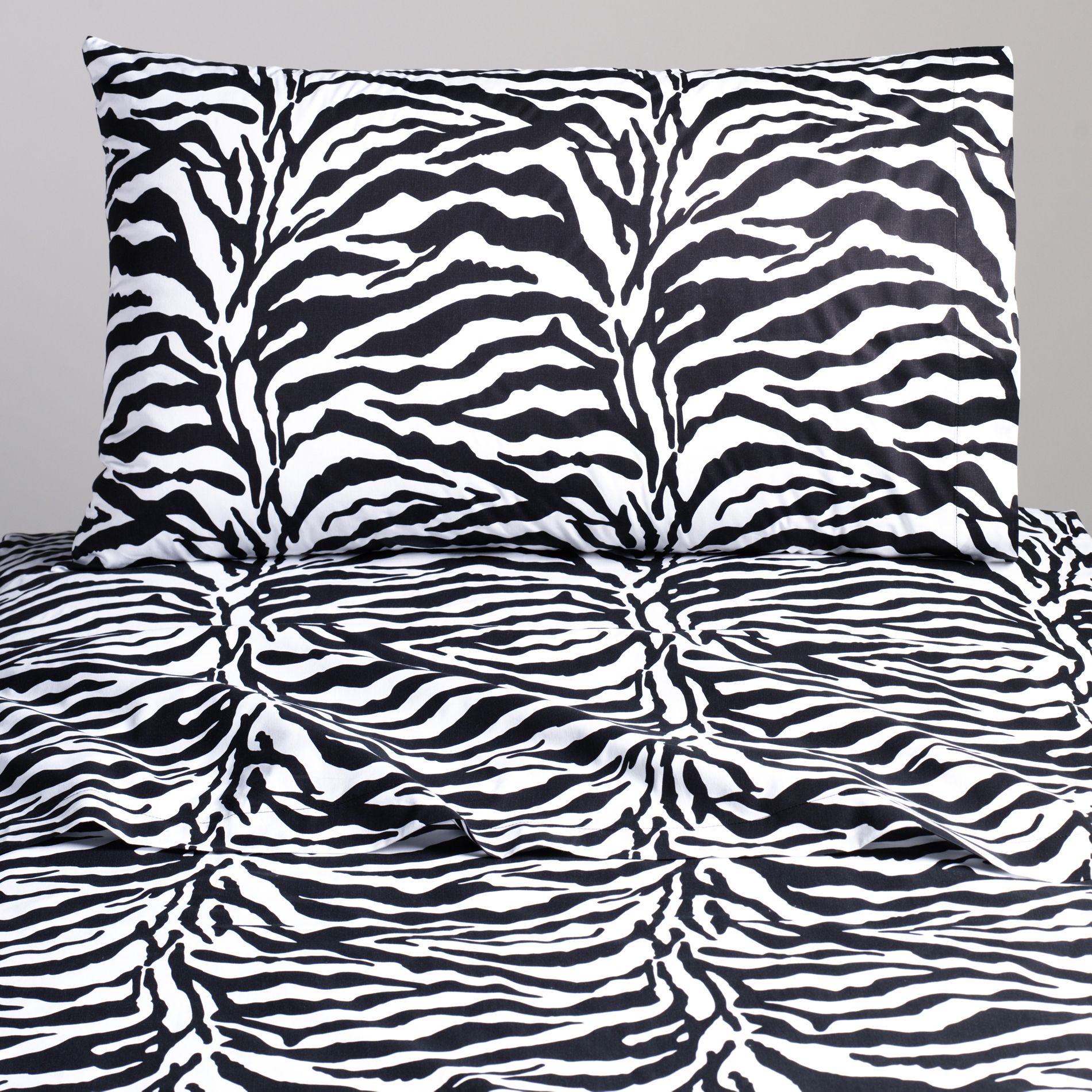 COEXIST by Cannon Back-to-School Sheet Set - White/Black Zebra