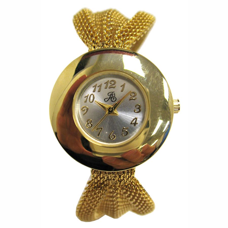 Jaclyn Smith Ladies Watch with Round Goldtone Case, Silver Dial and Goldtone Mesh Band Jaclyn Smith Ladies Watch with Round Goldtone Case, Silver Dial and Goldtone Mesh Band