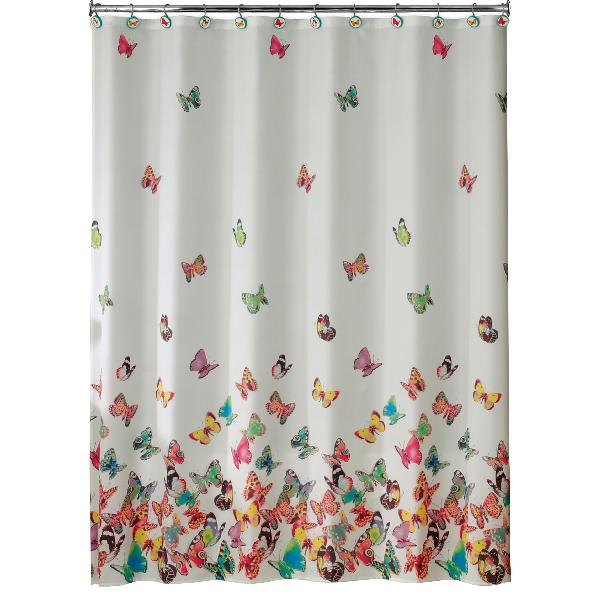 Essential Home Tahka Butterfly Fabric Shower Curtain