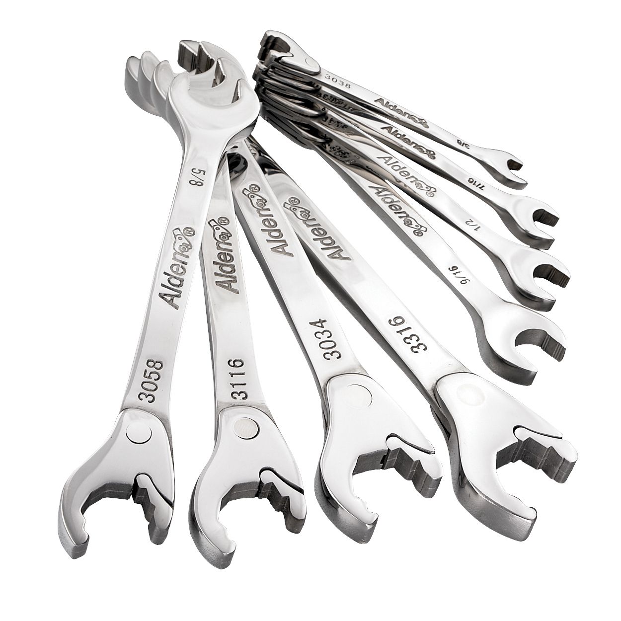 Chicago Brand 8 pc. Open-End Ratchet Wrench Set - SAE