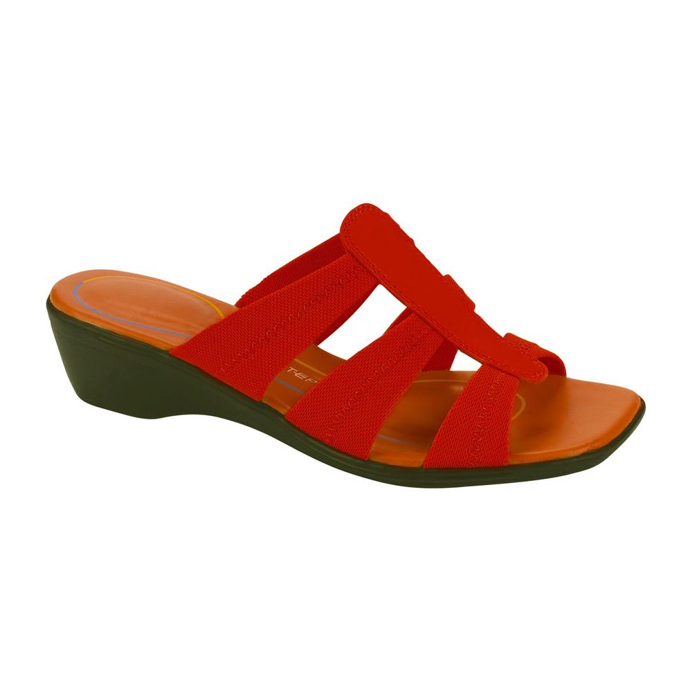 Airstep Women&#39;s Mayer Stretch Slide Sandal WW - Red