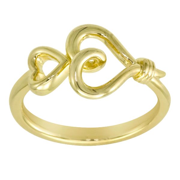 Knots of Love 14k Gold Over Sterling Silver Double Heart Ring_in Size 8