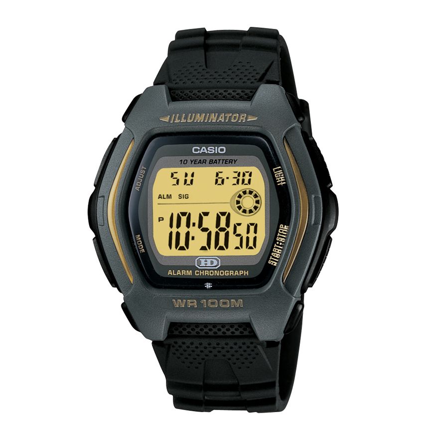 Casio Mens Calendar Day/Date Sport Watch w/Yellow Digital Dial and Black Resin Band Casio Mens Calendar Day/Date Sport Watch w/Yellow Digital Dial and Black Resin Band
