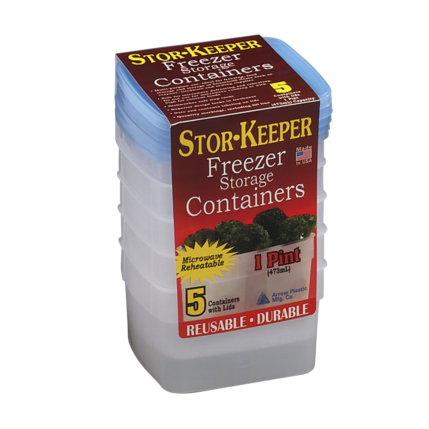 1 Pint Freezer Storage Container - 5 pack