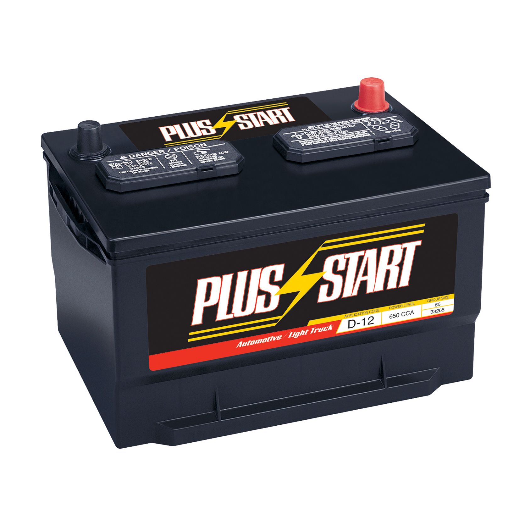 Plus Start Automotive Battery - Group Size 65 (Price with Exchange)