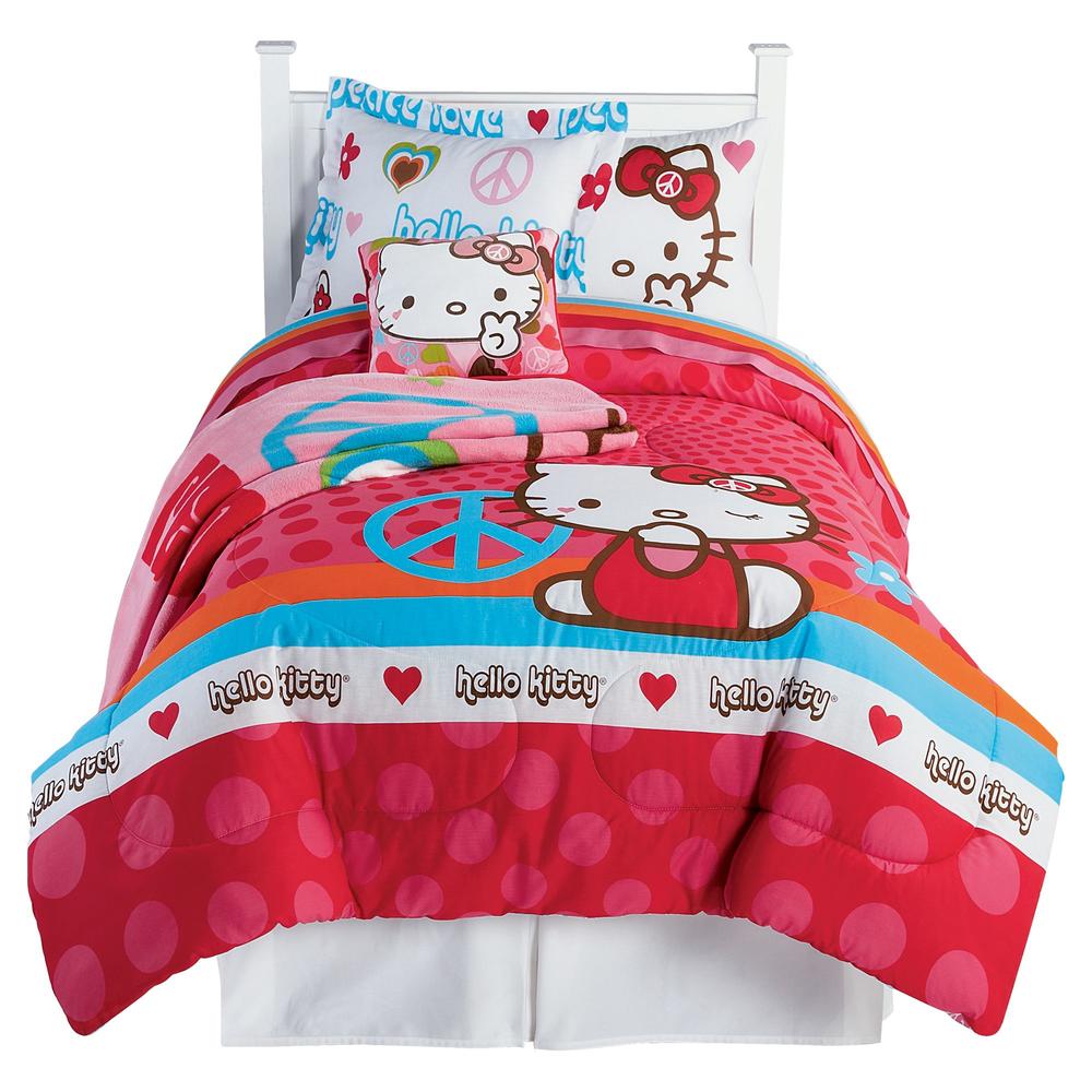 Hello Kitty Peace Signs Twin Comforter