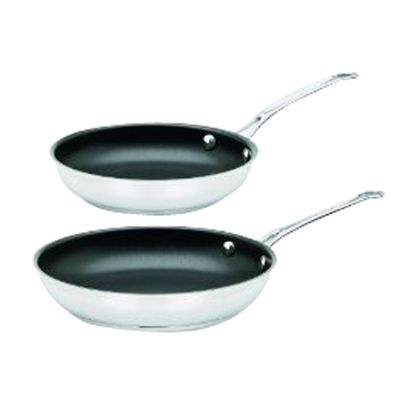 Cuisinart Twin Pack Stainless Steel Nonstick Skillets 9in & 11in