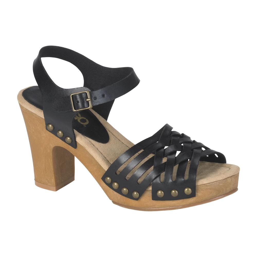 Bongo Women&#39;s Hailey Faux Wood Heel Sandal &#45; Black